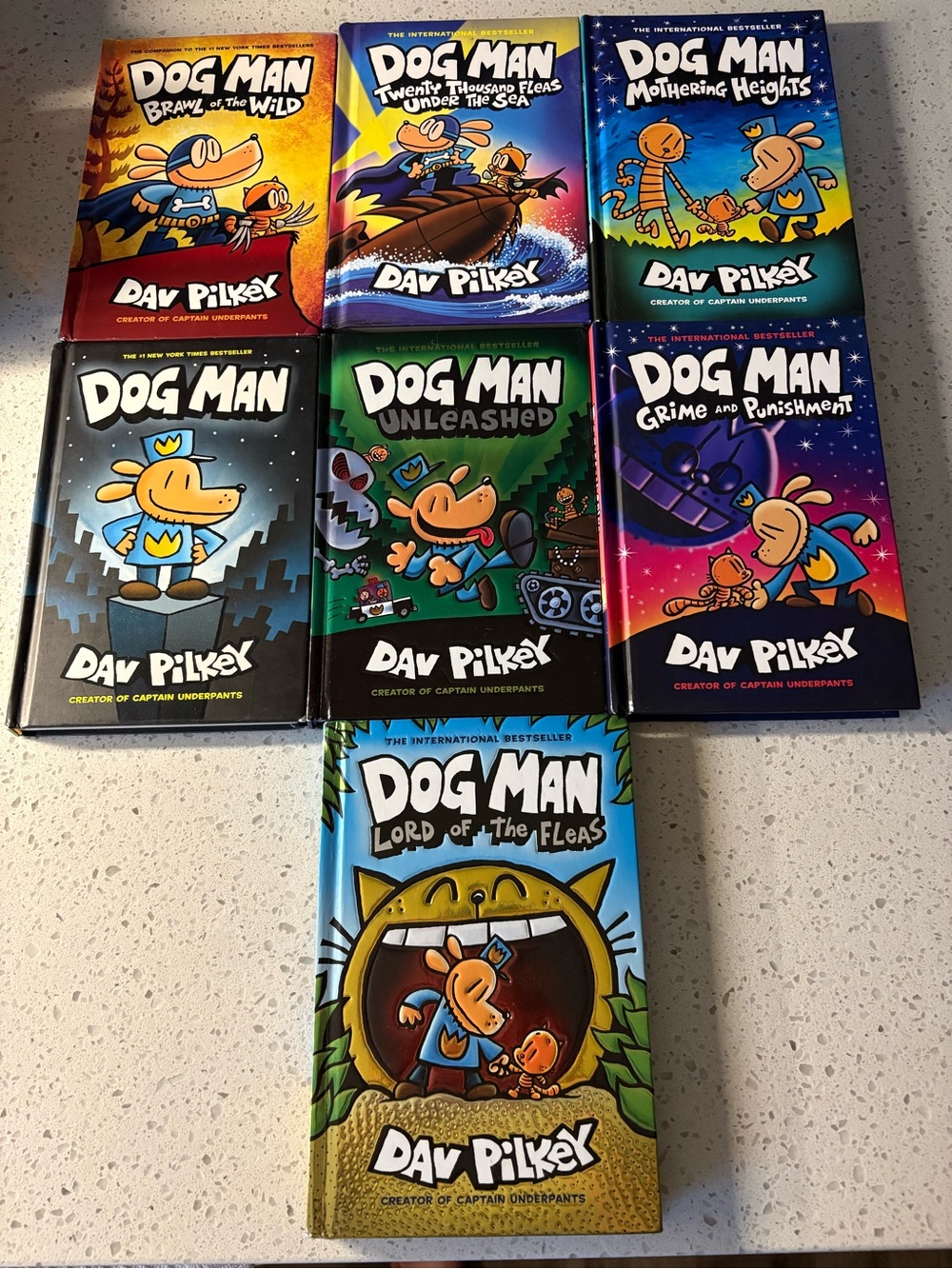 7 Dog Man Hardcover Graphic Novel Comic Books by Dan Pilkey